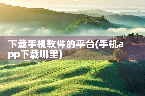 下载手机软件的平台