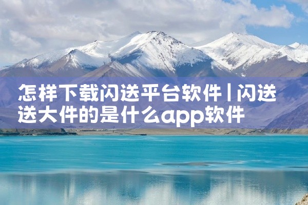 怎样下载闪送平台软件